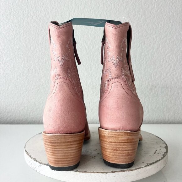 Lane SMOKESHOW Pink Cowboy Bootie Womens 9 Pink Leather Western Cowgirl Boots - Picture 3 of 11